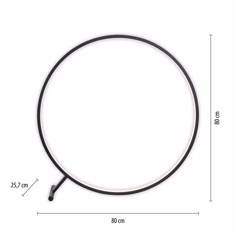 Paul Neuhaus Lampada da terra a LED Hula, dimmerabile, Nero, Soggiorno / Sala da pranzo, Alluminio, Moderno, Lampada LED da terra