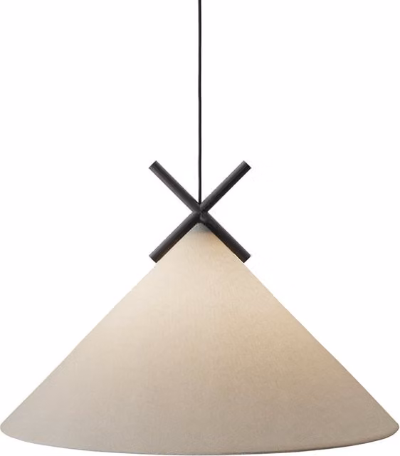Lodes x Diesel Cross Lampada a Sospensione Moderna in Metallo e Tessuto, Colore Nero e Beige, Altezza Regolabile