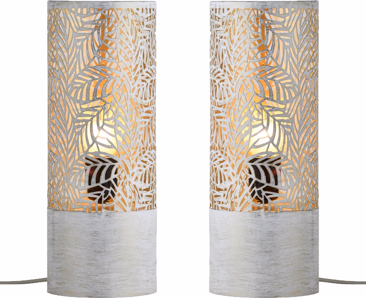 set di 2 lampade da tavolo boho decorative lampada da comodino lampada Verdure piccolo bianco