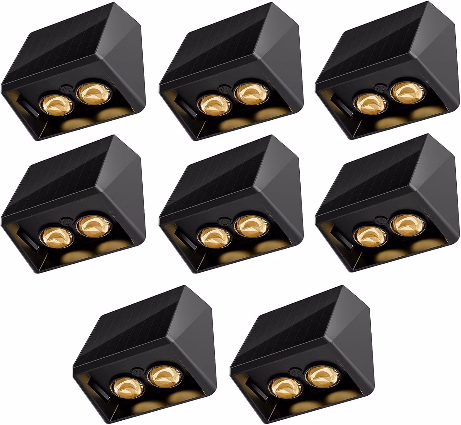Set di 8 luci solari, luce bianco caldo/RGB, grado di protezione IP65, 40 lumen, 13 modalità