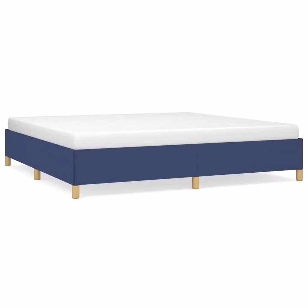 Struttura Letto Design Mania in Tessuto Blu con Doghe in Legno L/P/H: 200 x 200 x 35 cm – 2