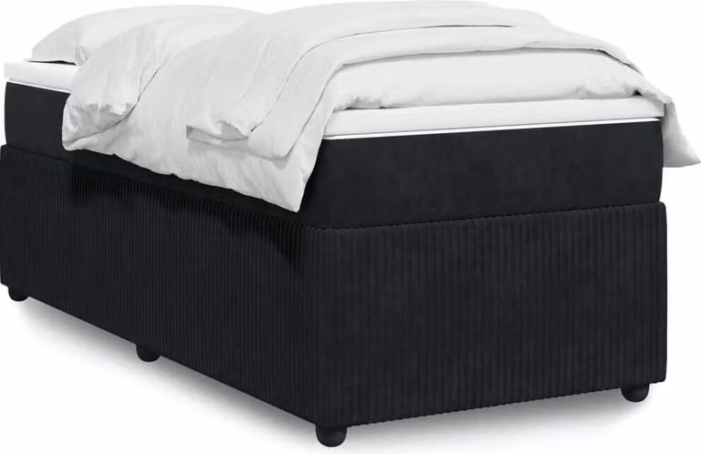 Maison Exclusive - Giroletto a Molle con Materasso Nero 100x200 cm in Velluto