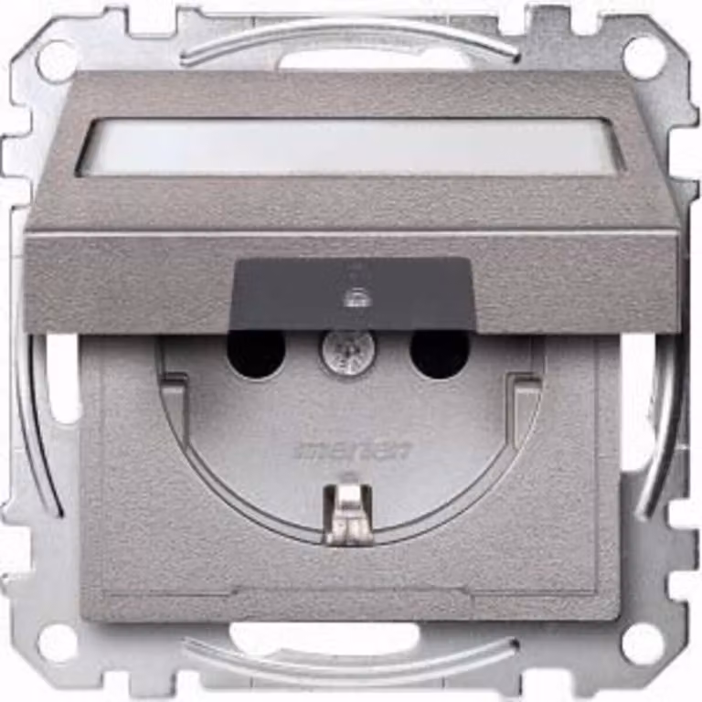 Presa SCHUKO con coperchio ribaltabile e scritta, BRS, a innesto, in alluminio, sistema M