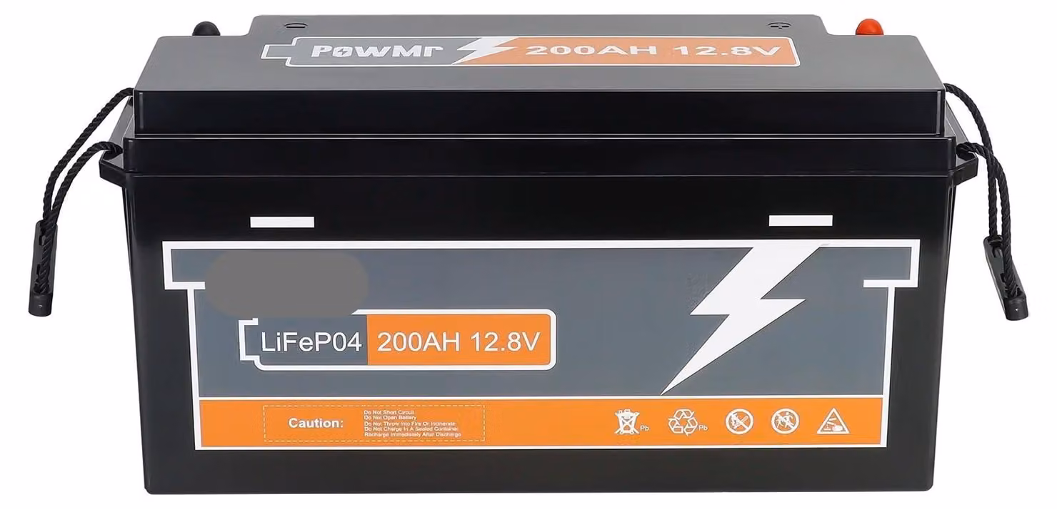 Batteria LiFePO4 - Batteria solare - Batteria per camper - Batteria per imbarcazioni - Alimentazione di emergenza - Capacità: 200Ah - Tensione: 12,8V