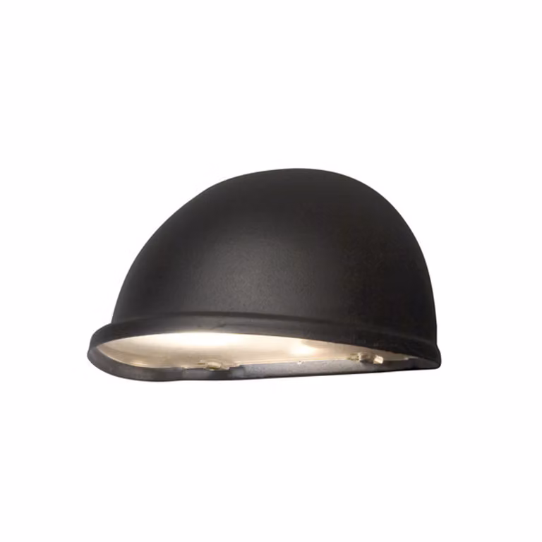 Konstsmide Torino Piccola lampada da parete, nera, in alluminio con vetro acrilico satinato