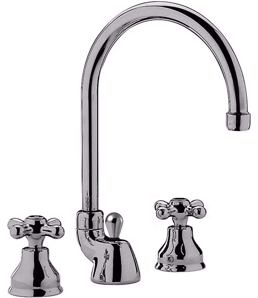 BATTERIA LAVABO A BOCCA ALTA IRIS Cromo + Piletta 1"1/4