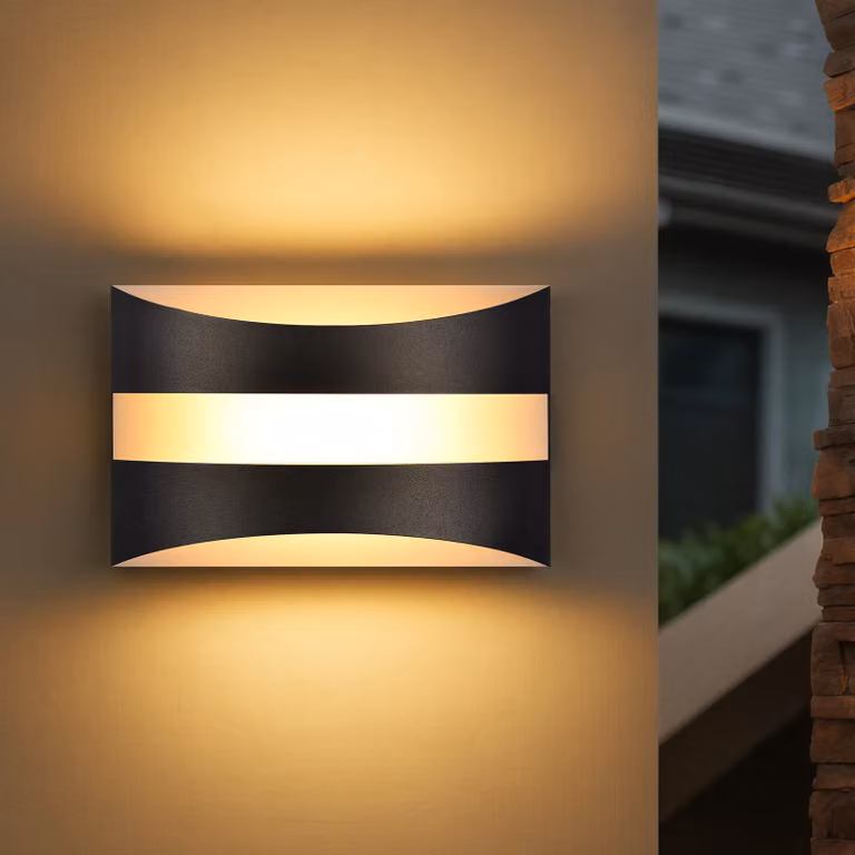 ZMH LED applique da parete per interni - illuminazione a parete nera su e giù luci scale illuminazione 5W applique moderne industriali 3000K bianco caldo per camera da letto cucina corridoio