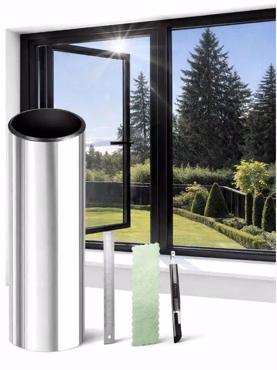 Pellicola statica per finestre 30 x 200 cm – Schermo per la privacy – Resistente ai raggi UV – Antiriflesso – Colore zinco