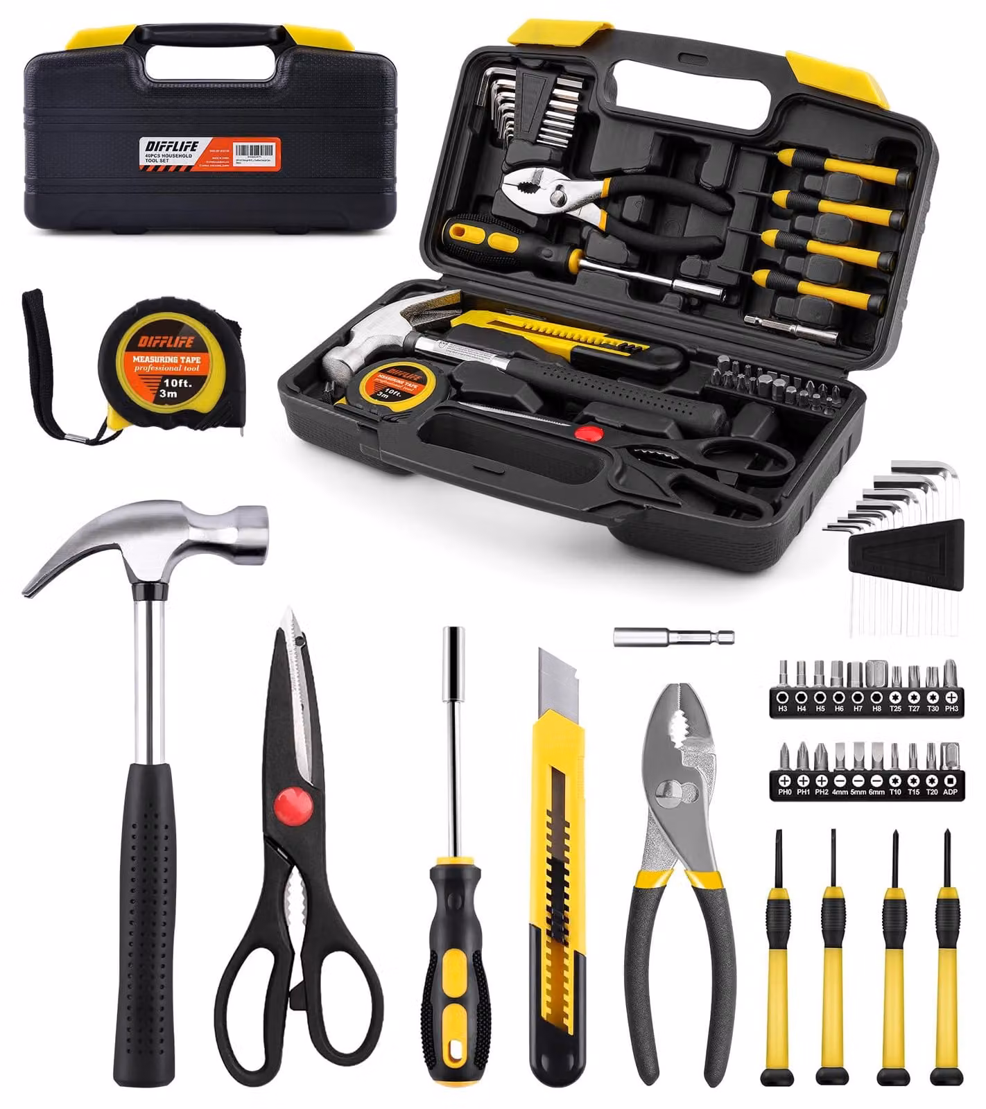 Set di 40 utensili - Set di attrezzi manuali per la casa