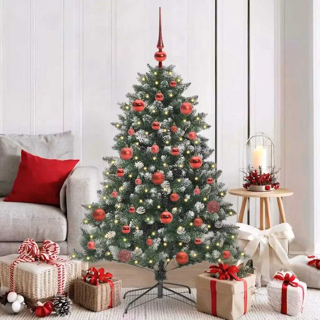 Albero di Natale artificiale verde con 150 LED luce bianca calda, Altezza: 150 cm – 2