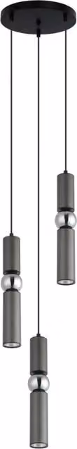 Lampada a sospensione Isidora nera cromata 3xGU10 25W