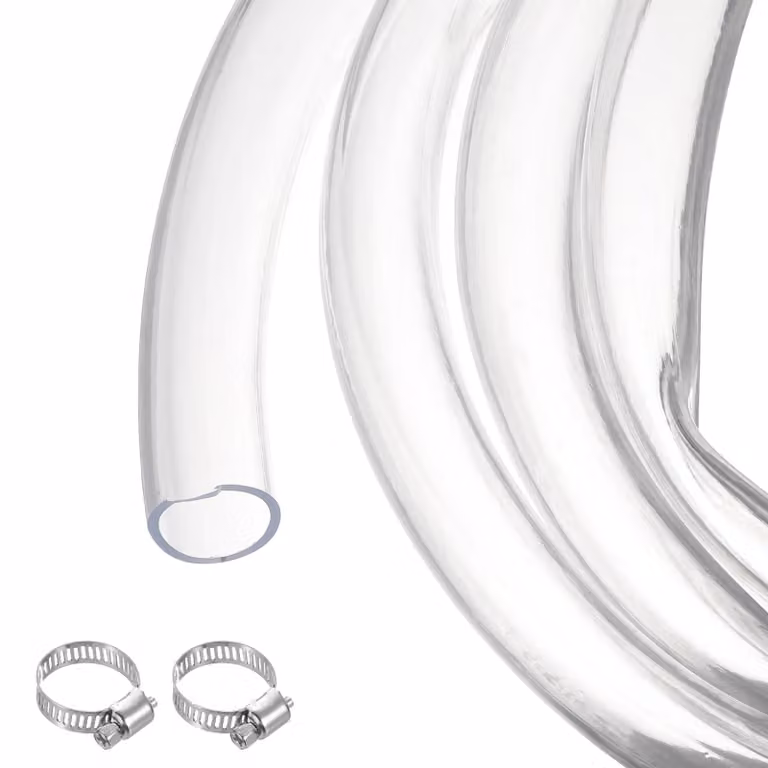 Tubo in PVC, 31,8x38,1 mm, 1,5 metri, trasparente, con 2 fascette