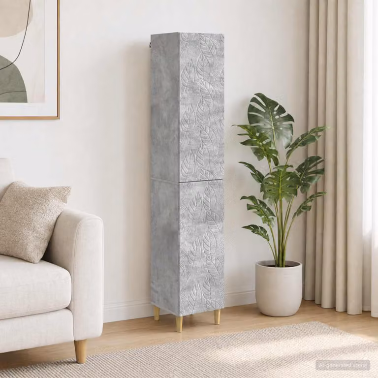 Set di 2 armadi moderni vidaXL in legno ingegnerizzato e MDF, colore grigio, con ante a battente e ripiani interni