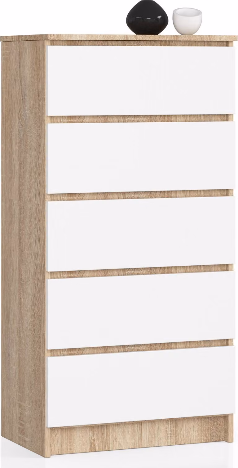 Comodino, color marrone chiaro, dimensioni 60 x 121 x 40 cm