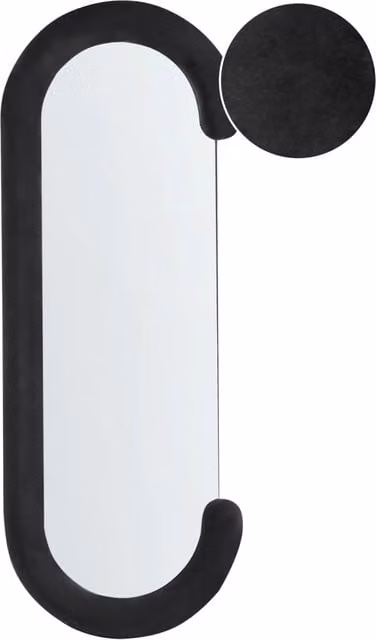 Specchio da parete in MDF nero con cornice in vetro 54 x 158 cm Forma irregolare Decorativo a parete Pezzo d'arredo in stile moderno