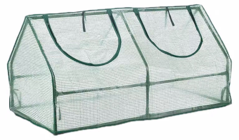 Serra da semina in plastica Relaxdays, HBT: 60 x 120 x 60 cm, 2 finestre, tetto a punta, serra da semina, coltivazione, serra, PE, verde scuro