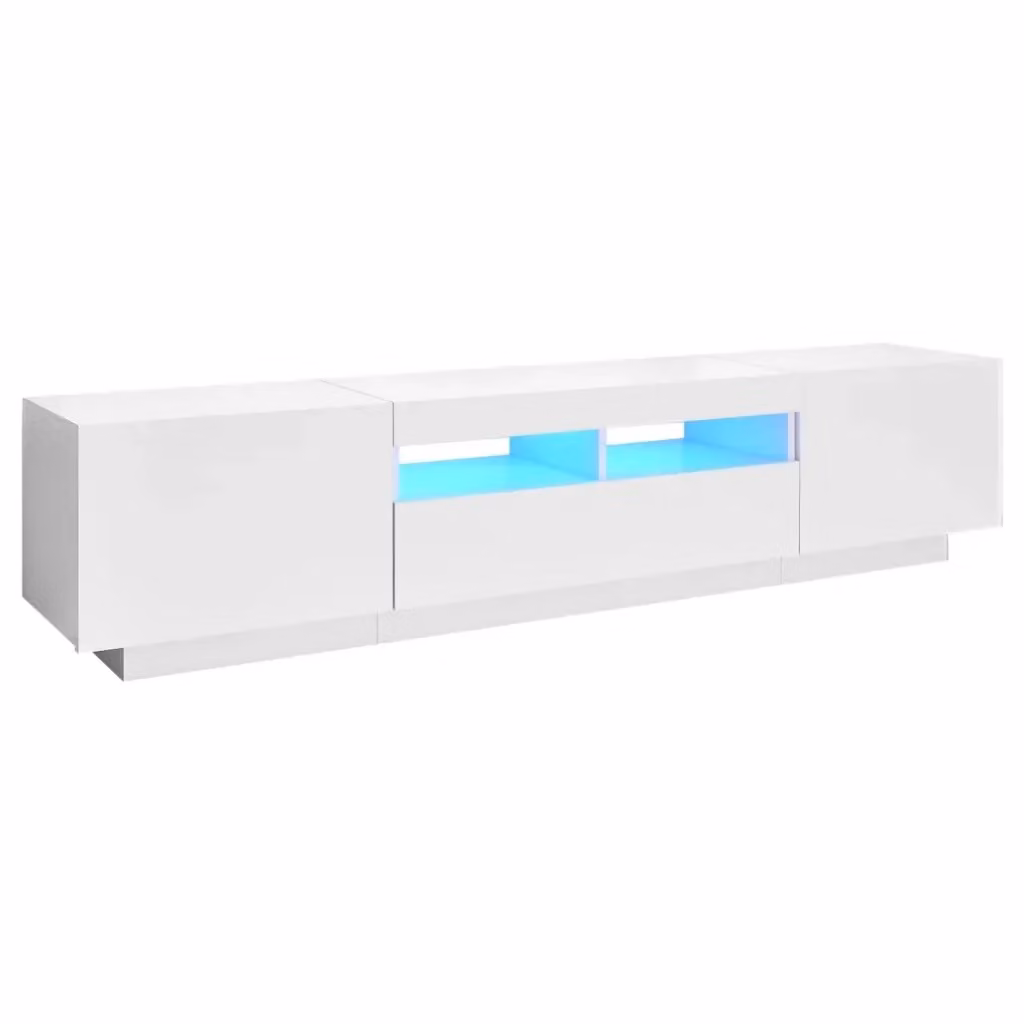 Mobile Porta TV Moderno vidaXL Bianco con Luci LED Integrate L/P/H: 180 x 35 x 40 cm – 2