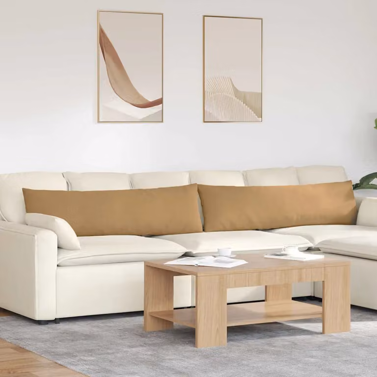 Set di 2 cuscini da divano vidaXL in tessuto a coste marrone, L 145 x P 40 x H 40 cm