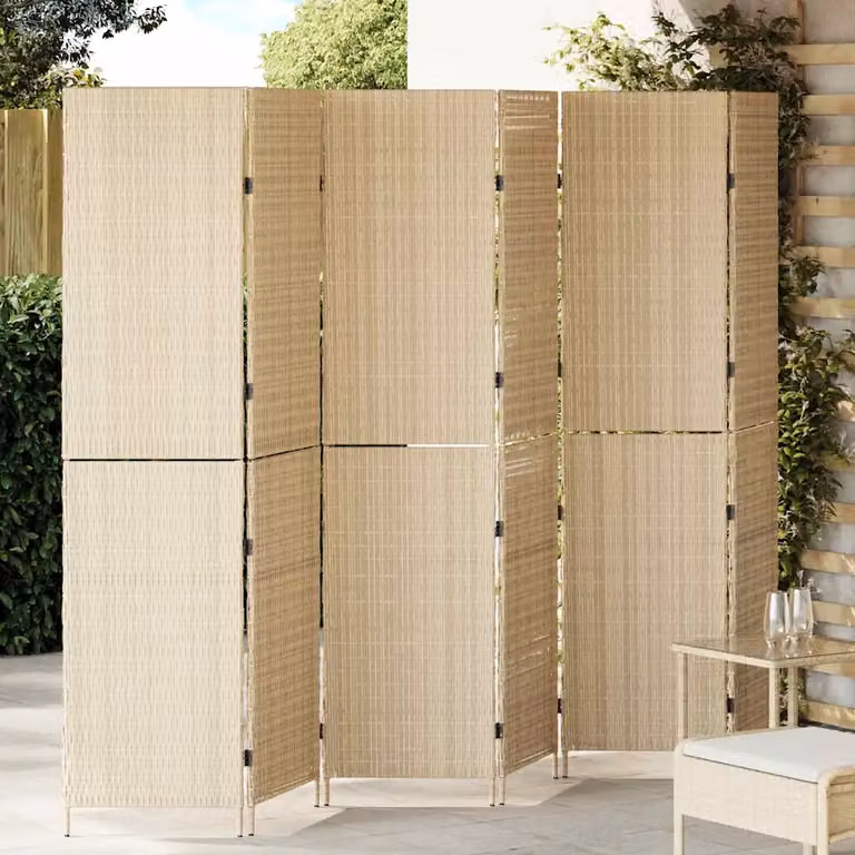 Divider per stanze vidaXL in rattan beige L: 292 cm, H: 180 cm