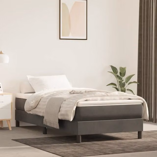 Materasso Ibrido vidaXL in Velluto Grigio e Bianco L: 80 cm, P: 220 cm, H: 20 cm – 1