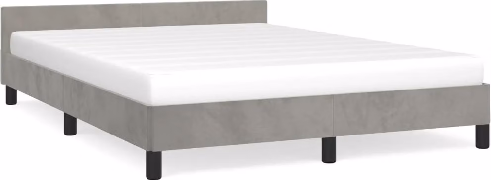 Giroletto senza Materasso Grigio Chiaro 140x200 cm Velluto