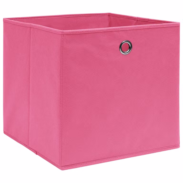 vidaXL Scatole portaoggetti 10 pz. Tessuto non tessuto 28x28x28 cm Rosa