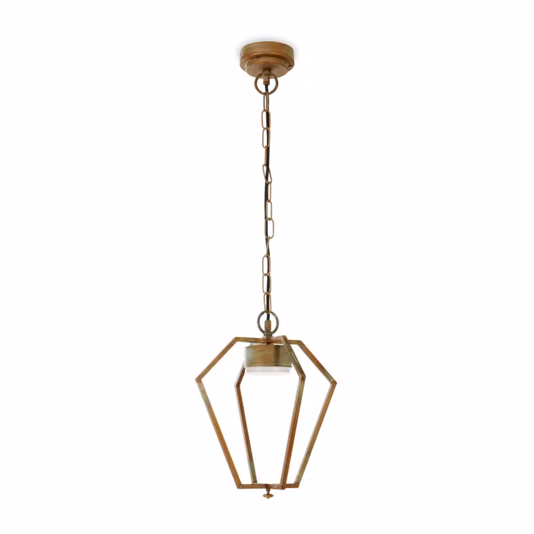 Moretti Luce Sospensione LED esterni Gemstone 3452 ottone/opale, Bronzo / Ottone antico, Ottone, Vintage