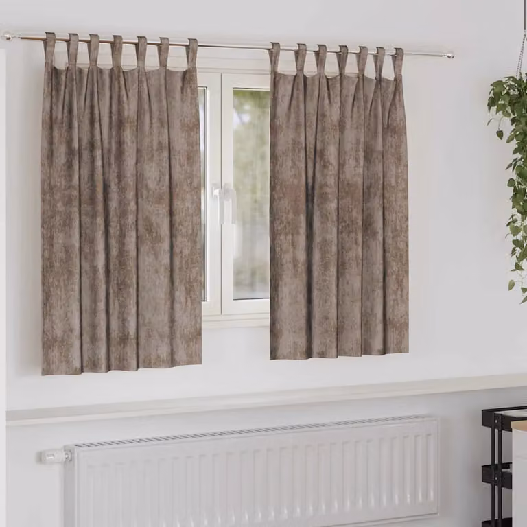 Set di 2 tende in velluto vidaXL color cappuccino, oscuranti e termoisolanti, L: 140 cm x H: 140 cm