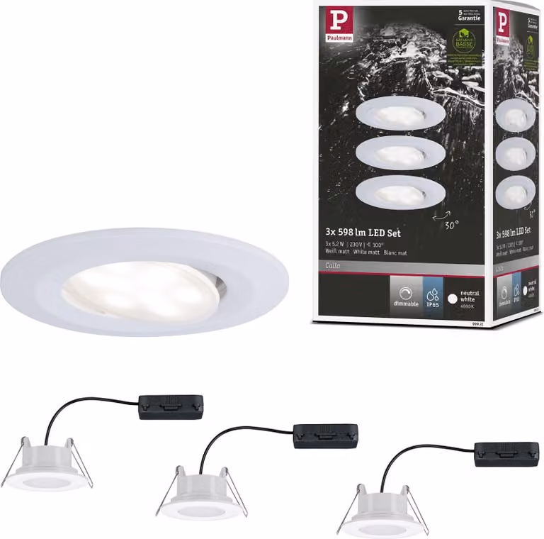 Paulmann Luce da incasso LED Calla basic set orientabile