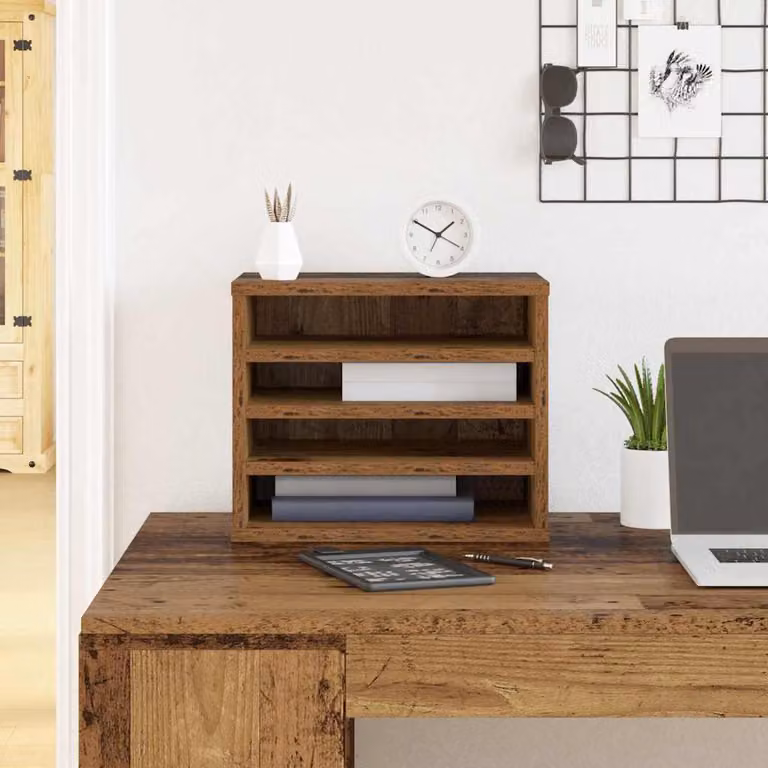 Maison Exclusive - Organizer da scrivania Legno vecchio 36 x 26 x 29,5 cm Materiale ligneo