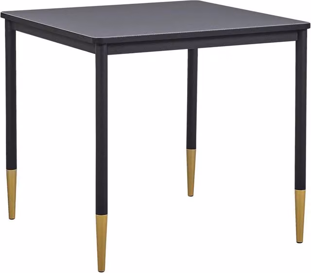 Tavolo da pranzo e da cucina quadrato BELIANI in stile glamour con piano in MDF nero opaco e gambe in metallo oro L/P/H: 80 x 80 x 75 cm