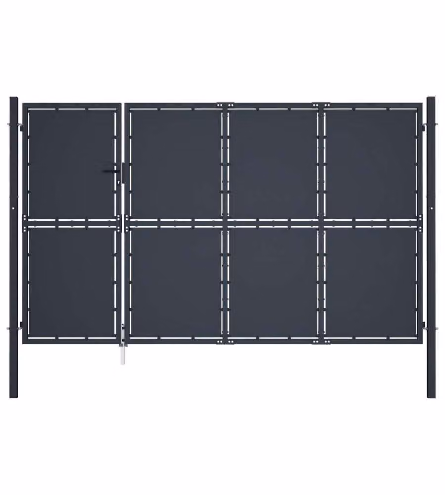 Cancello di Recinzione in Acciaio 350x150 cm Antracite 144538