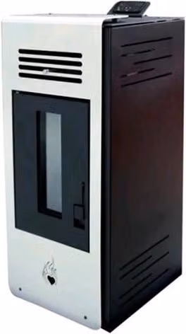 Stufa a pellet Cuore Caldo 6 Kw bianco satinato 90kg 47x49xh92 cm con telecomando