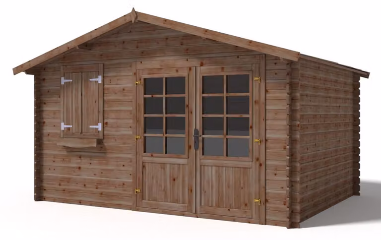 Casetta da giardino in legno - 12m2 - 4x3m - impregnata - 28mm - colore: marrone