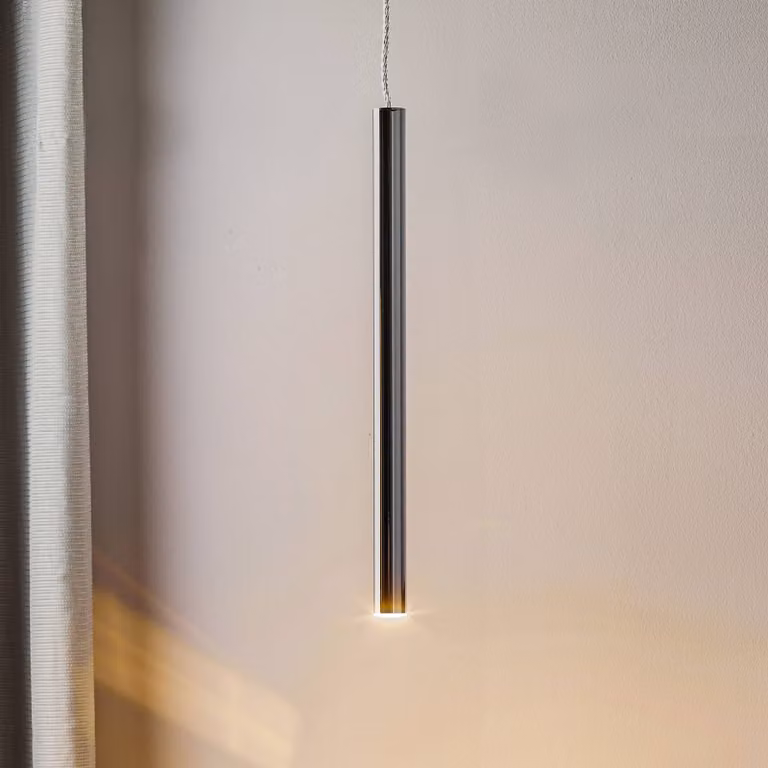Schuller Valencia Lampada LED a sospensione Varas, 1 luce, cromo dimmerabile, Cromo / Argento, Soggiorno / Sala da pranzo, Metallo, Moderno