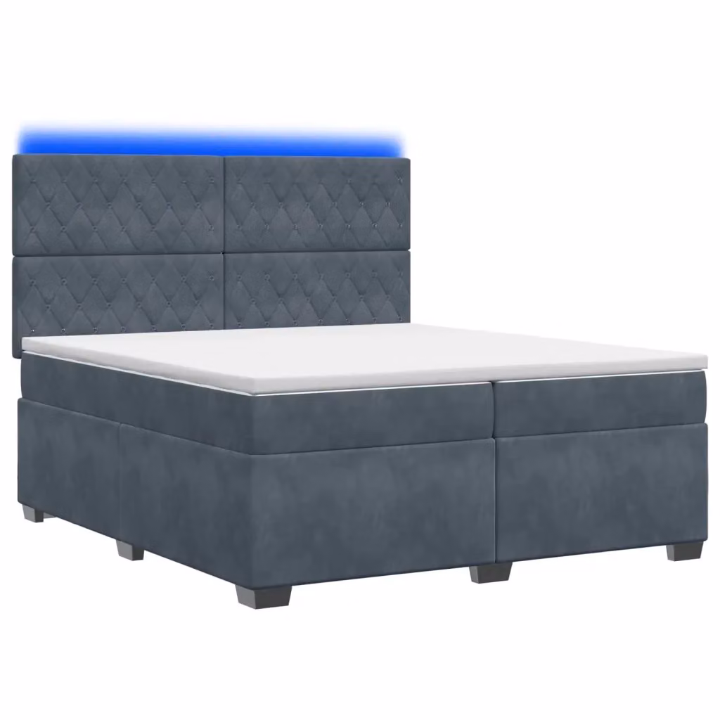 Letto box spring ibrido vidaXL con materasso a molle insacchettate e base contenitore, rivestimento in tessuto grigio, L/P: 200 x 200 cm – 2