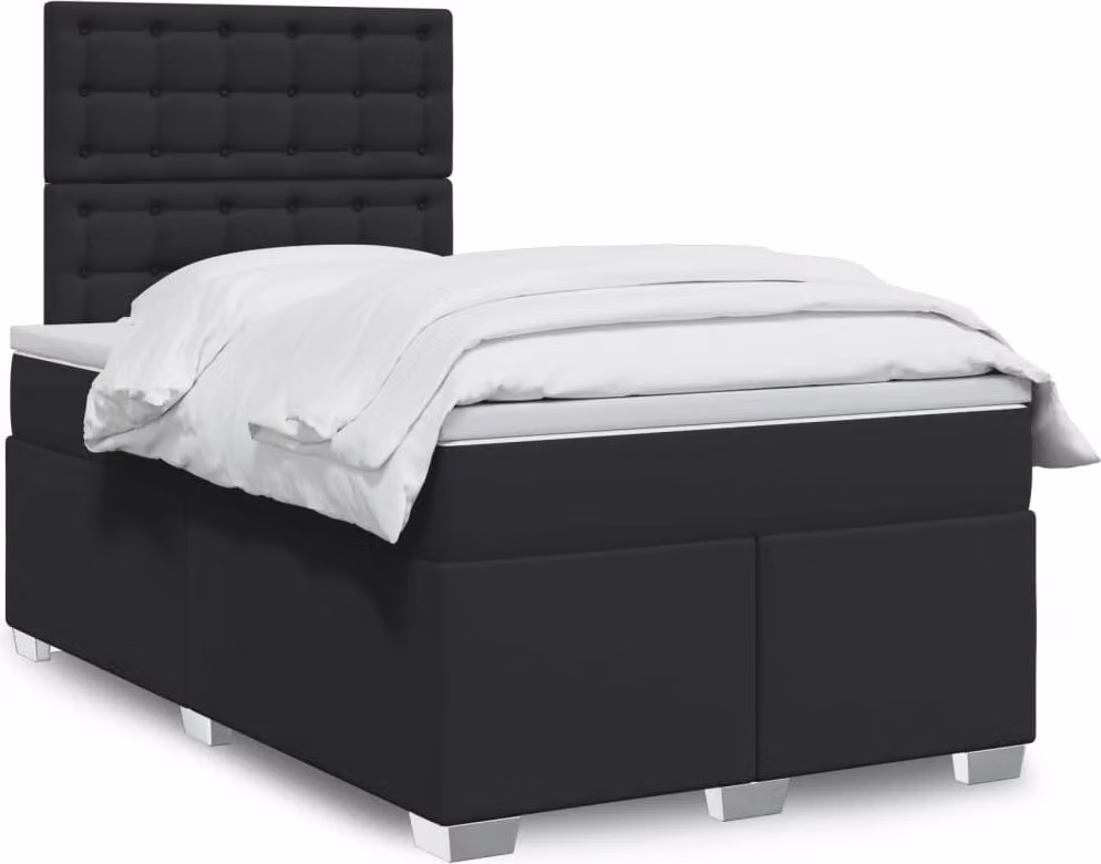Maison Exclusive - Giroletto a Molle con Materasso Nero 120x200 cm in Pelle finta