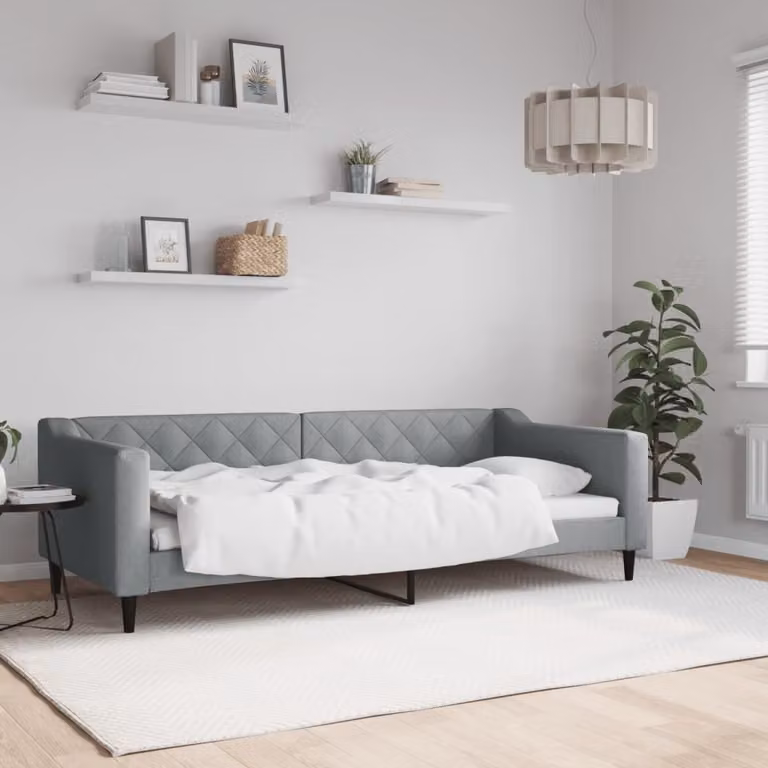 Maison Exclusive - Letto a giorno grigio chiaro, 90x200 cm, tessuto