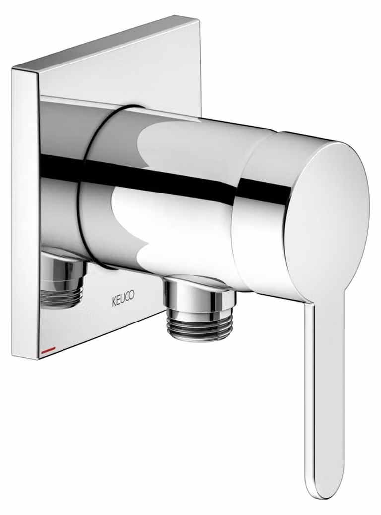 KEUCO IXMO Flat Mitigeur monocommandé pour douche avec raccord de flexible, rosace carrée, 59552010302, 59552010302