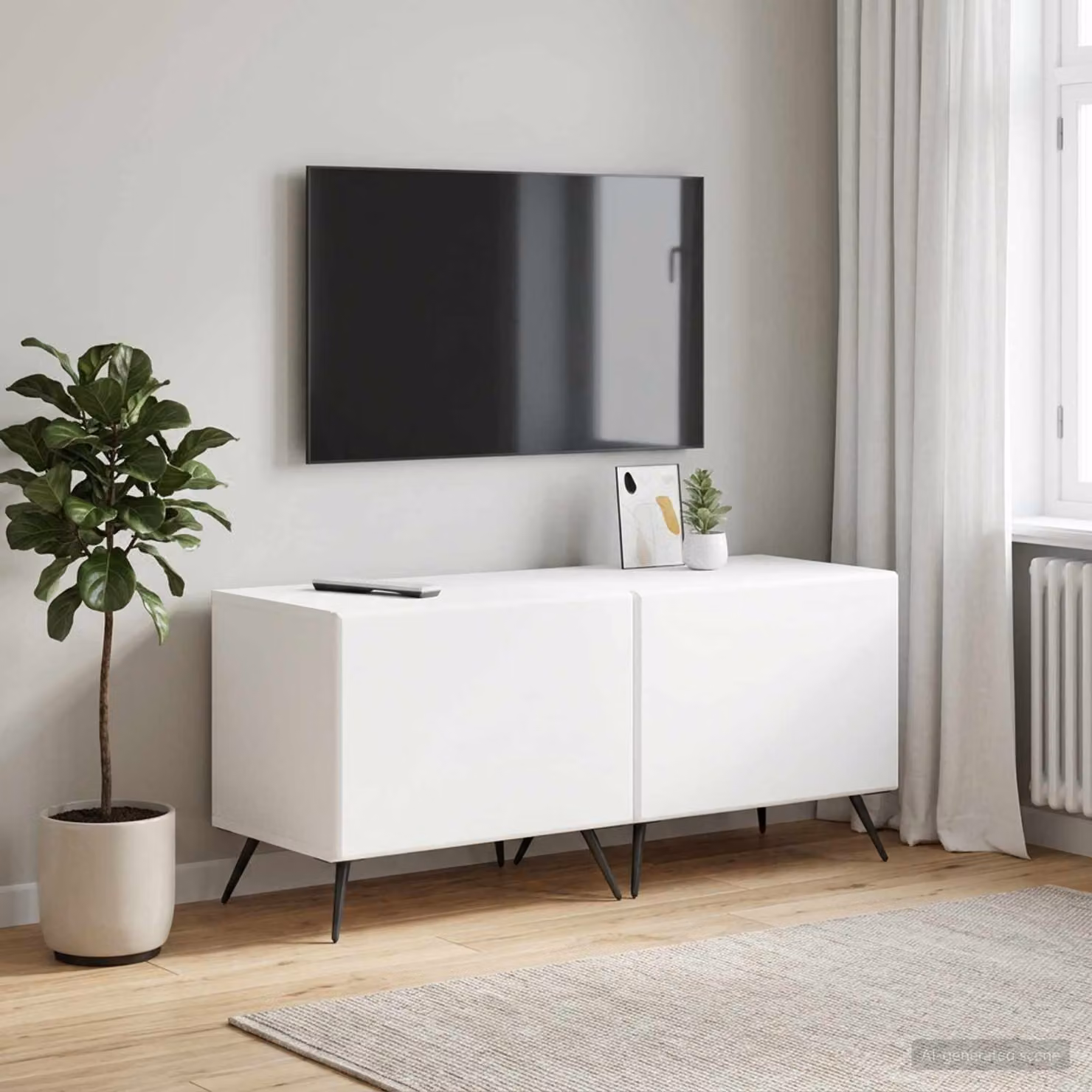Mobile TV moderno vidaXL in legno MDF bianco