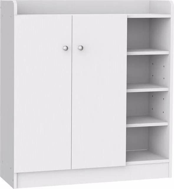 Mobile porta scarpe HOMCOM bianco con ante e ripiani, L: 83 cm, P: 30 cm, H: 90 cm