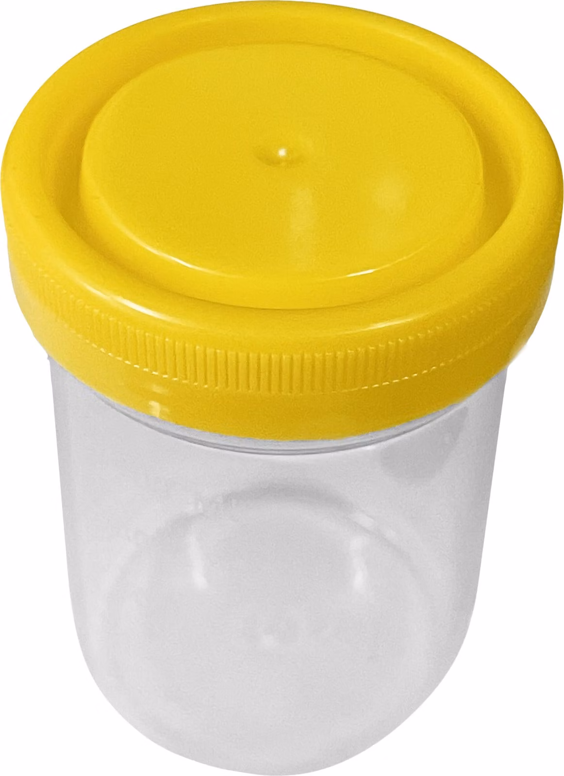 Set di 30 contenitori per campioni con tappo giallo (120 ml, plastica PP)