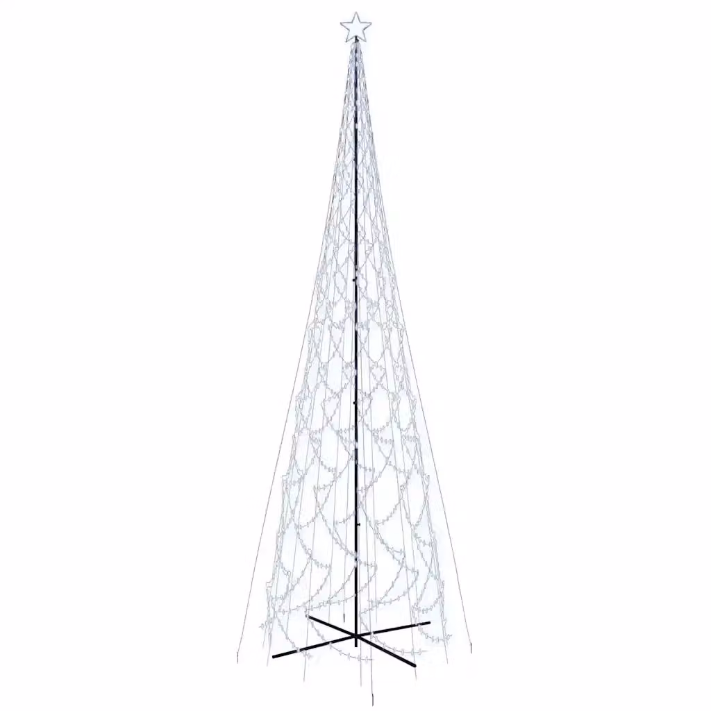 Albero di Natale a Cono vidaXL Bianco Freddo con 3000 LED, H: 230 cm, L: 80 cm – 2