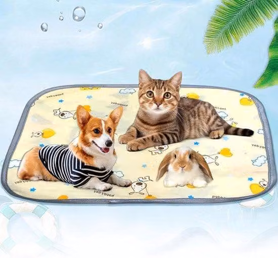 Tappetino refrigerante per cani, 40 x 50 cm, lavabile, colore giallo, per il raffreddamento estivo - taglia S