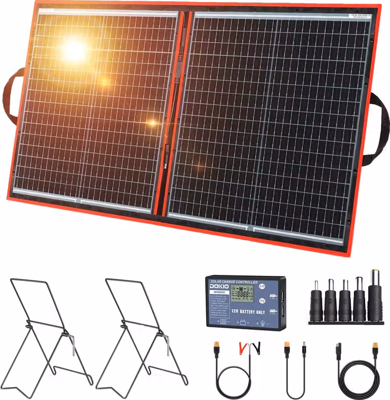 DOKIO, pannello solare portatile, silicio monocristallino, potenza di uscita di 97W, con connettore ZJ
