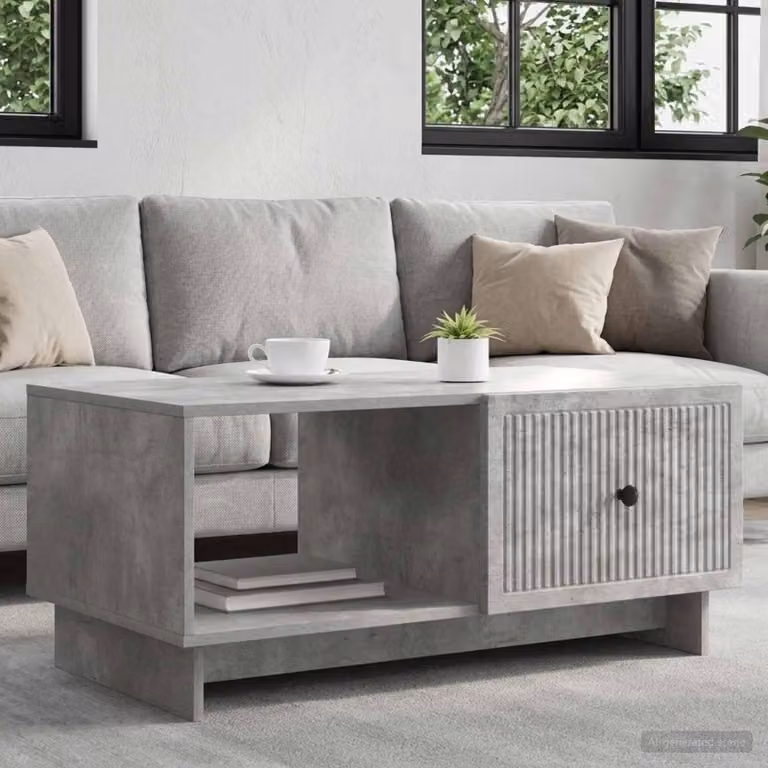 Maison Exclusive - Tavolino grigio cemento 90 x 50 x 40 cm in materiale derivato dal legno