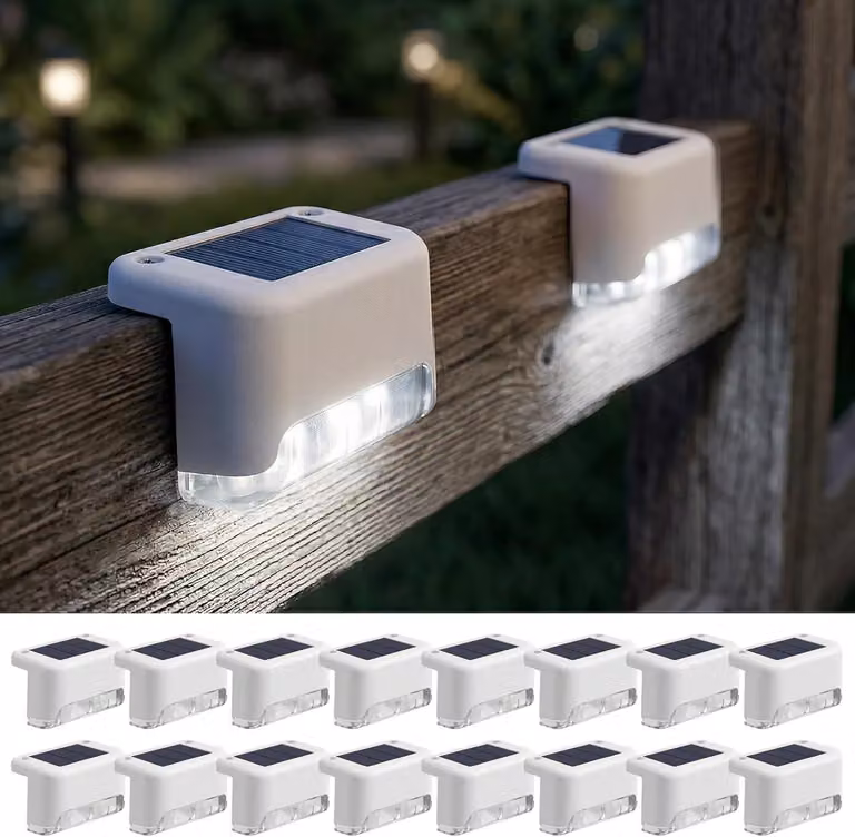16 luci a LED per gradini, luce bianca fredda, grado di protezione IP44, per uso esterno