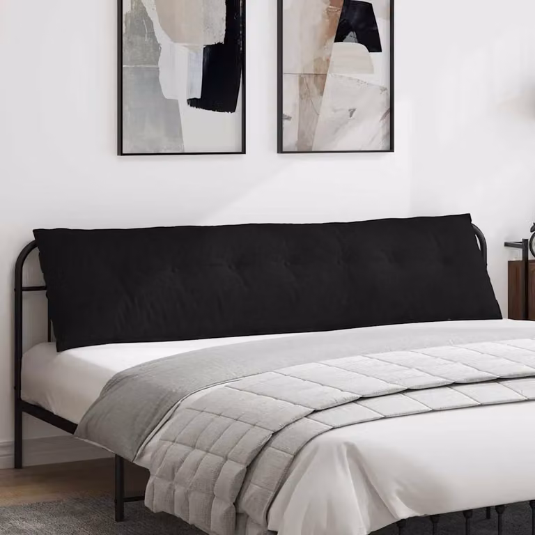 Cuscino per schiena ergonomico vidaXL nero con rivestimento rimovibile in poliestere L 200 x P 19 x H 50 cm