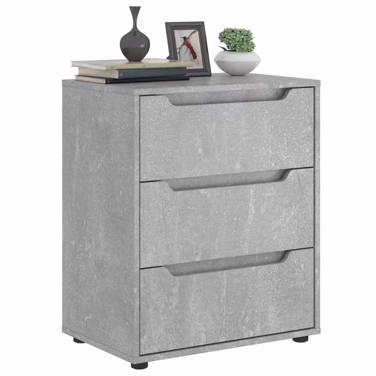 Credenza vidaXL VISNES Grigio Cemento in Legno Multistrato e MDF, L 60 cm x P 40 cm x H 73 cm