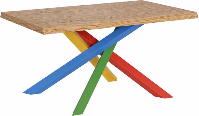 Tavolo allungabile moderno Itamoby in legno di rovere con gambe a X, L/P/H: 160 x 90 x 75 cm (estendibile a 210 cm) – 1